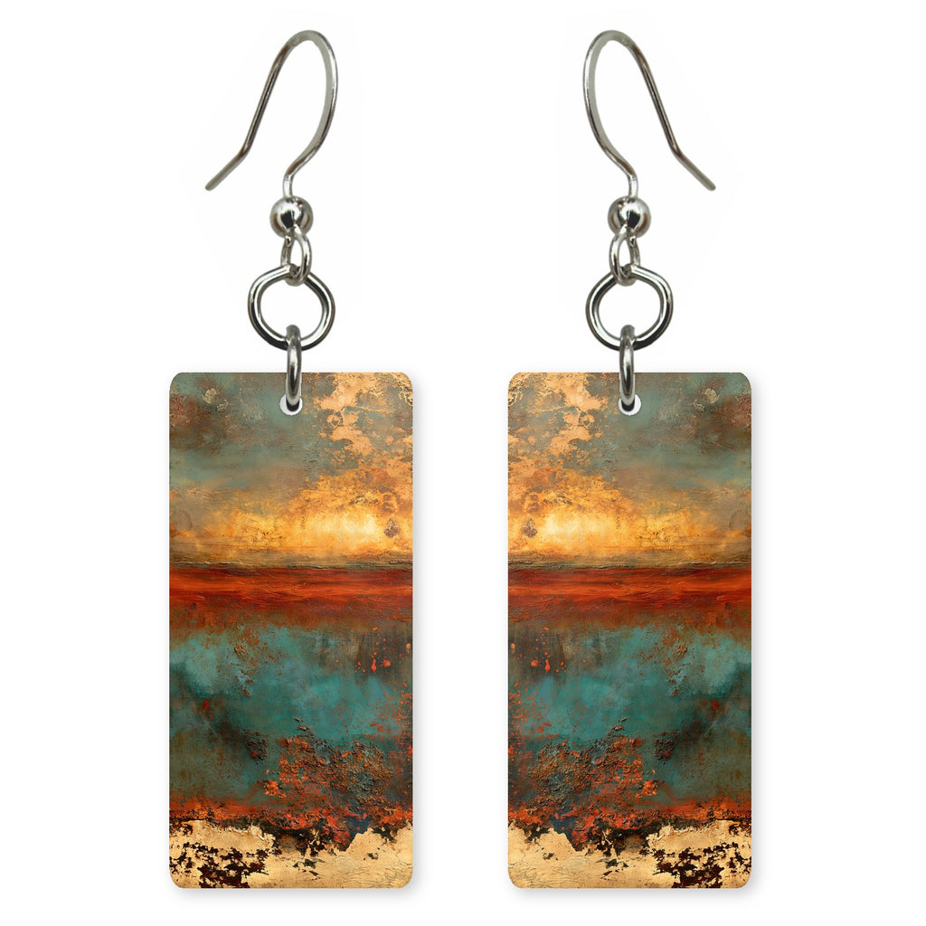 Amber Teal Radiance Earrings | FWX2272