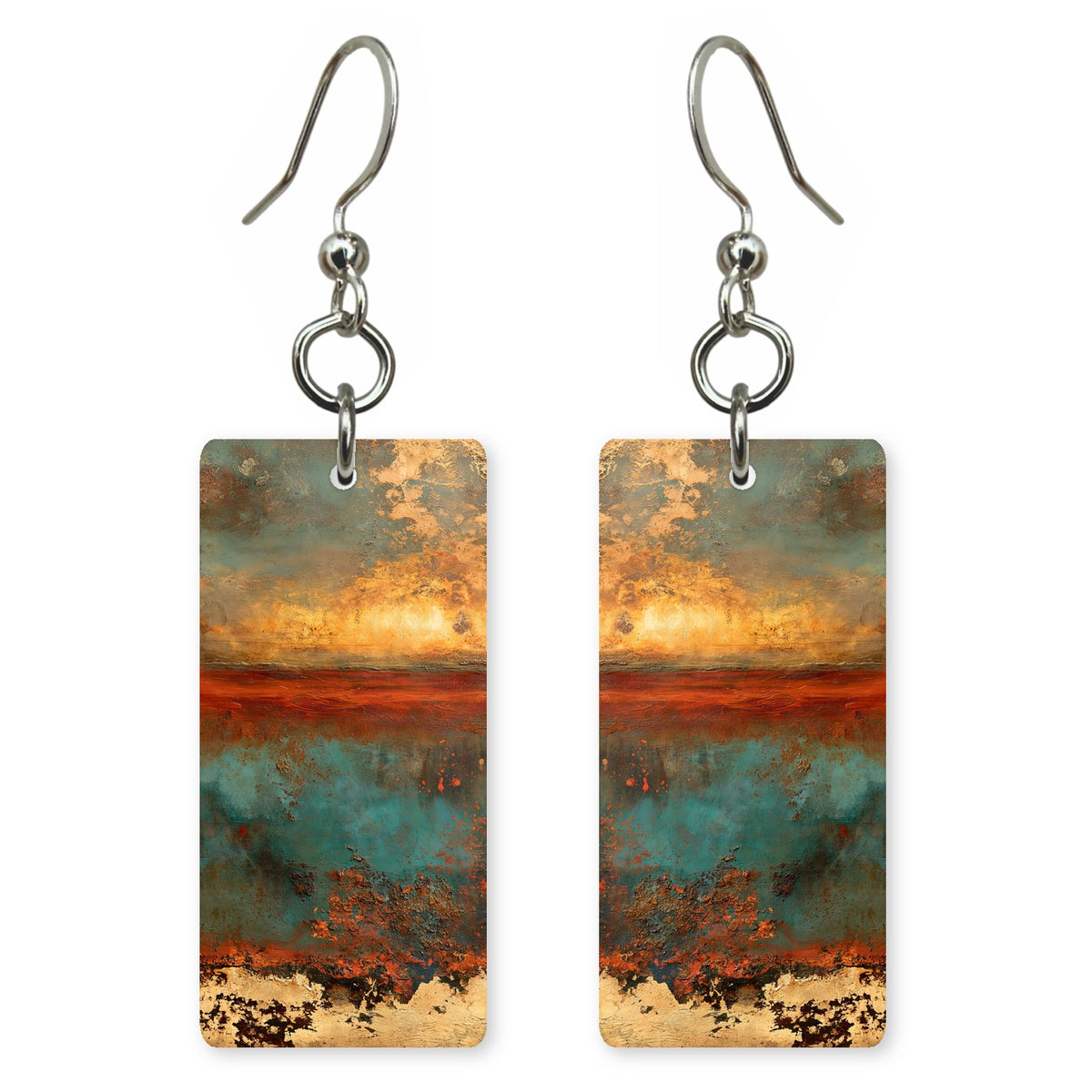 Amber Teal Radiance Earrings | FWX2272