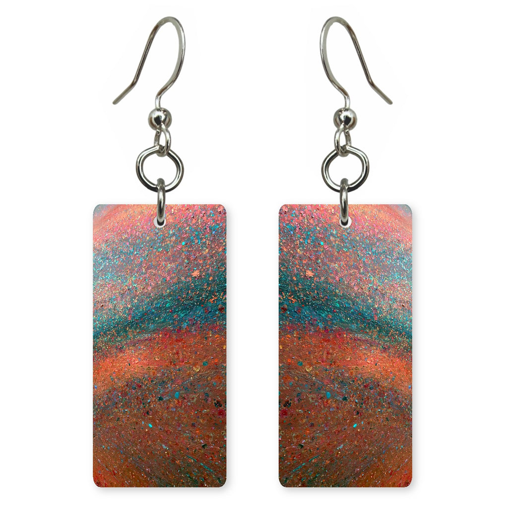 Teal and Sunset Vibrance Earrings | FWX227