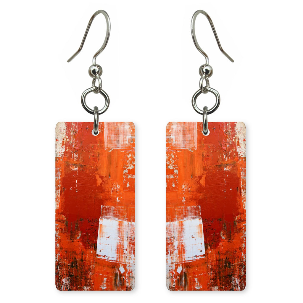 Orange Slash Agitated Earrings | FWX2286