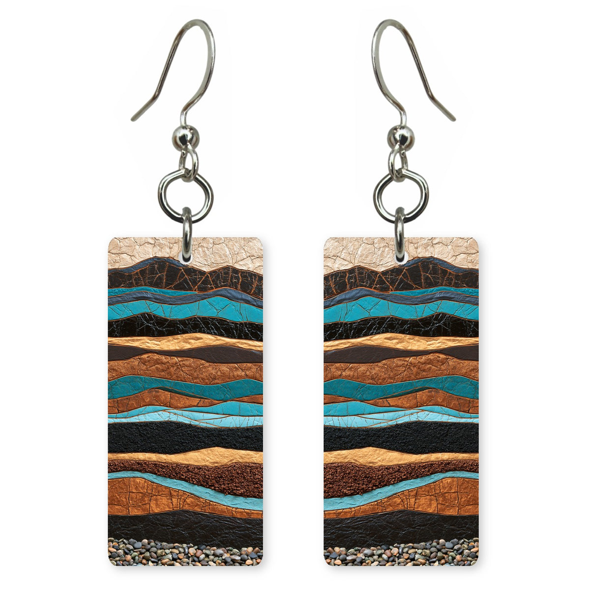 Mocha Teal Rhythm Earrings | FWX2291