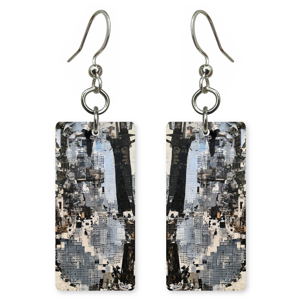 Ink Gray Chaos Earrings | FWX2316
