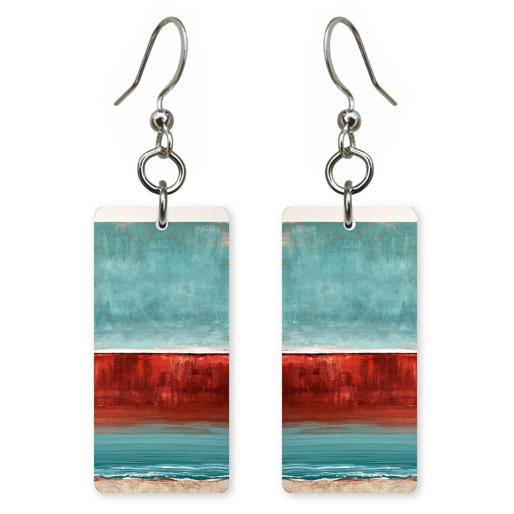 Aqua Crimson Stillness Earrings | FWX2322