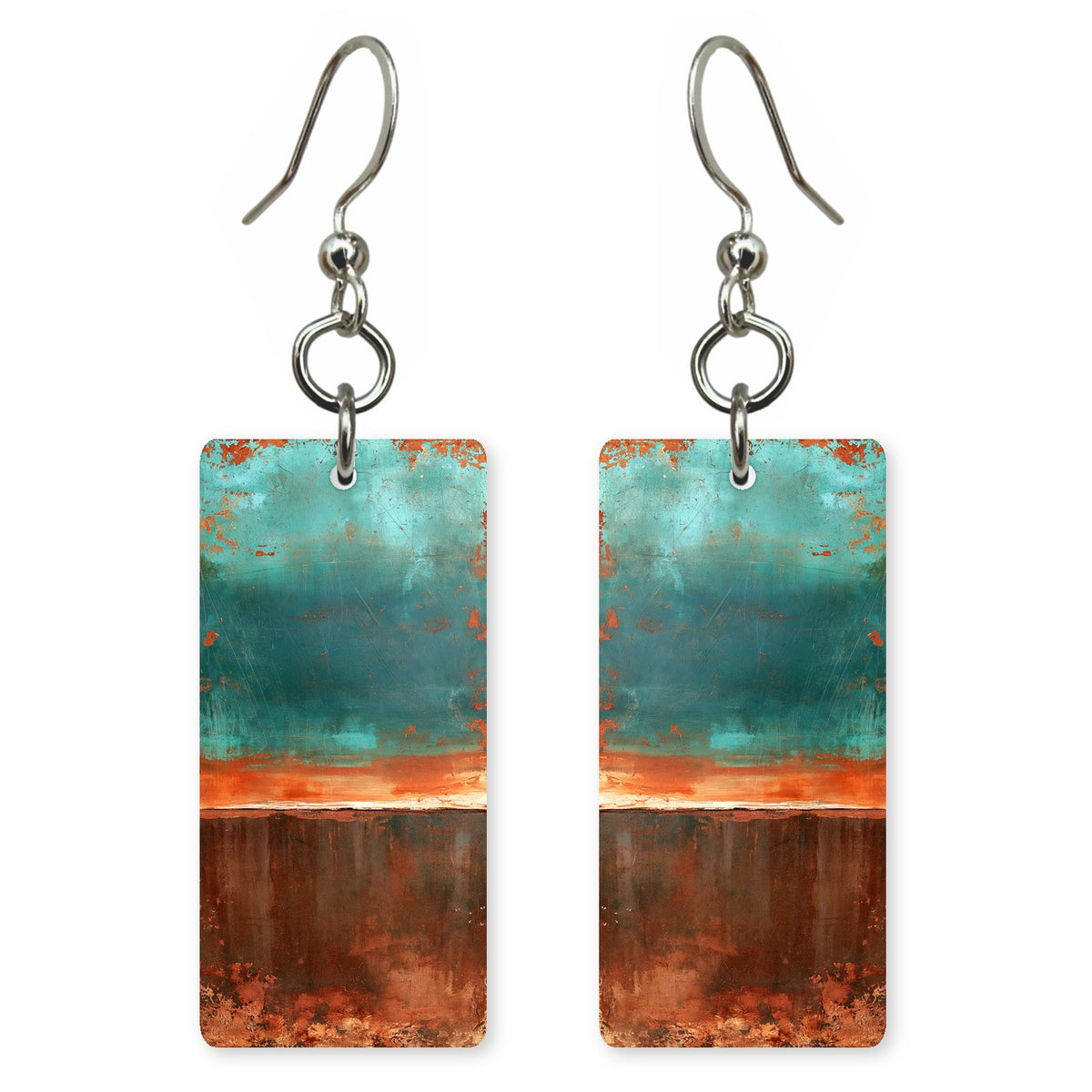 Teal Rust Grief Earrings | FWX2337