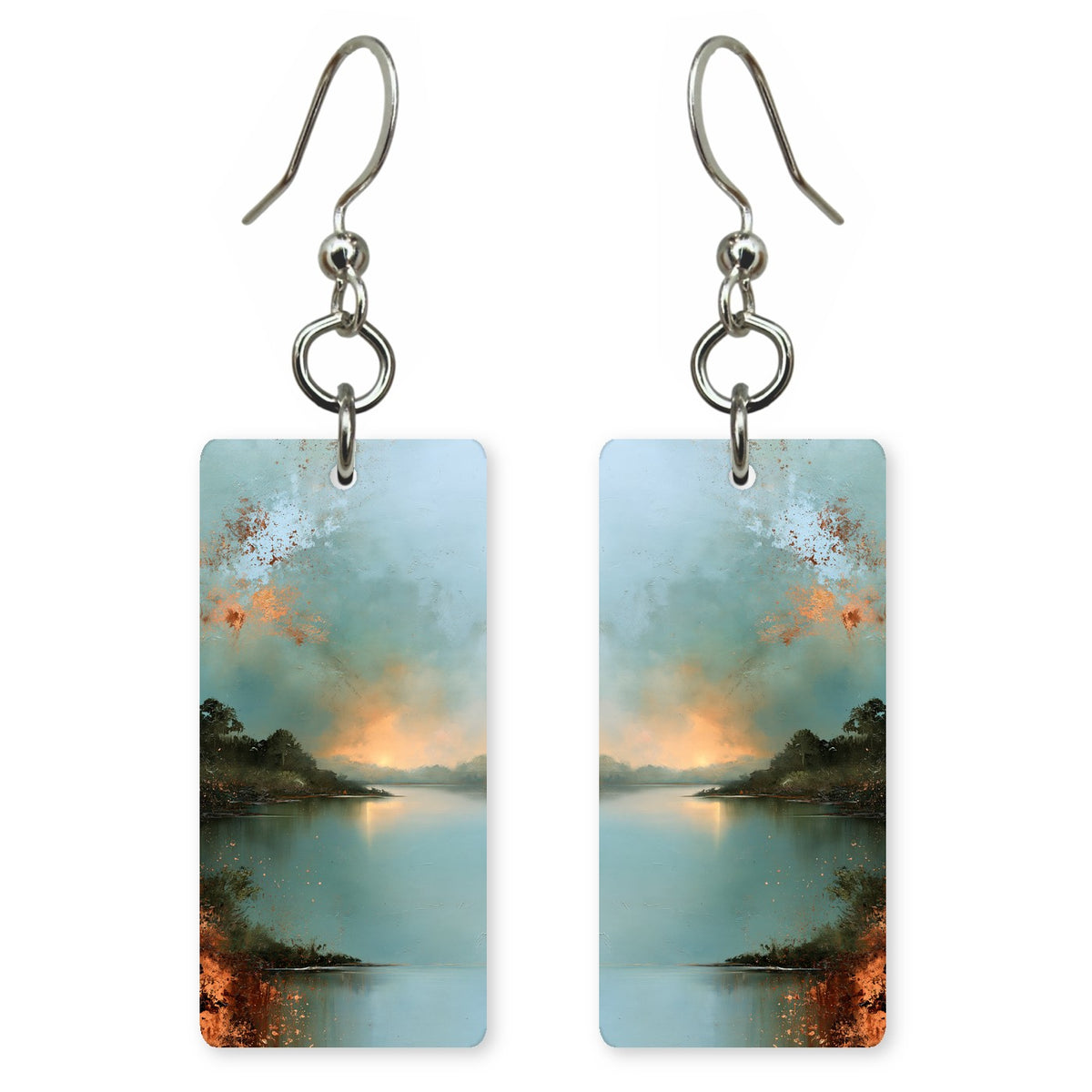 Gray Blue Uneasy Peace Earrings | FWX2350