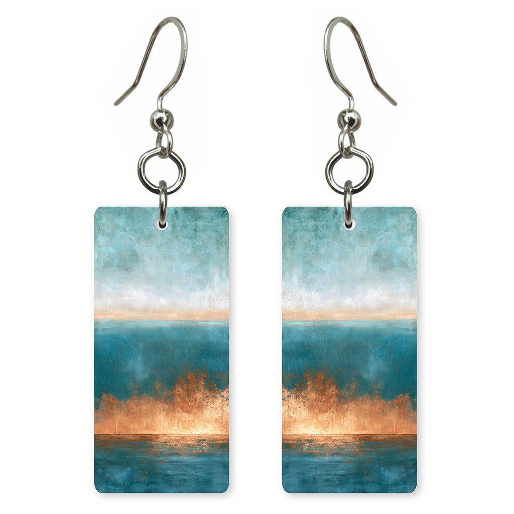 Teal Copper Peace Earrings | FWX2363