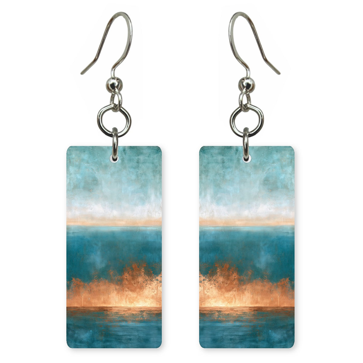 Teal Copper Peace Earrings | FWX2363