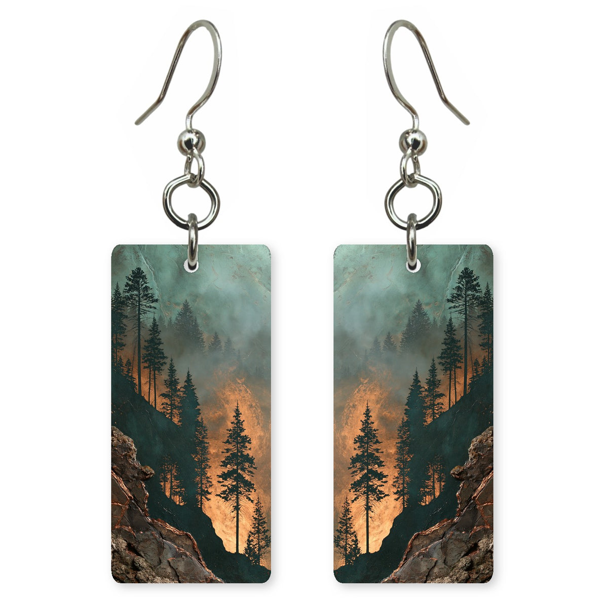 Smoky Teal Solitude Earrings | FWX2368