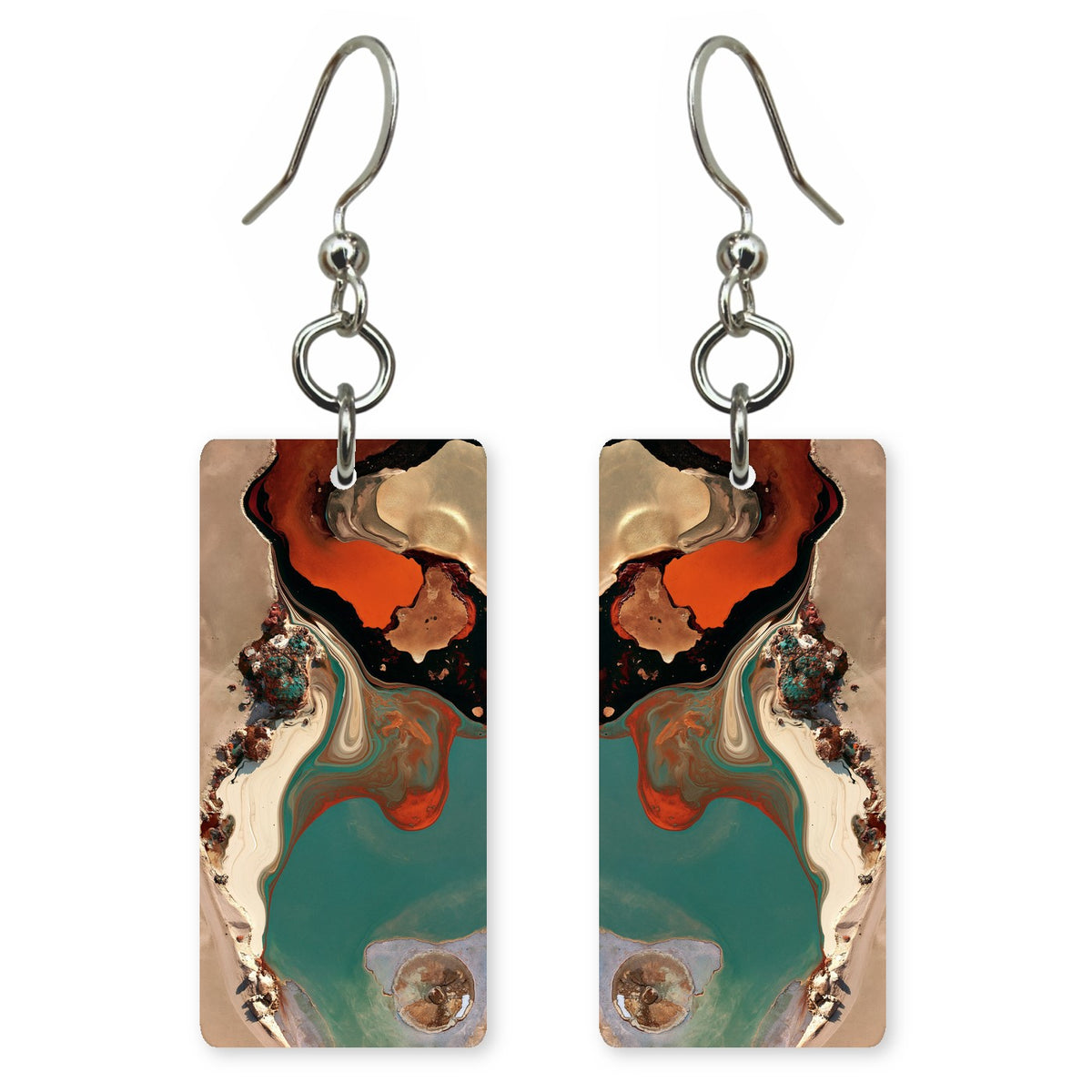 Teal Cream Gracious Release Earrings | FWX2381
