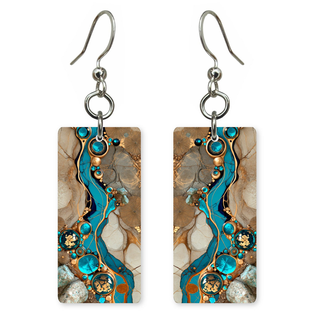 Gilded Teal Treasure Earrings | FWX2392
