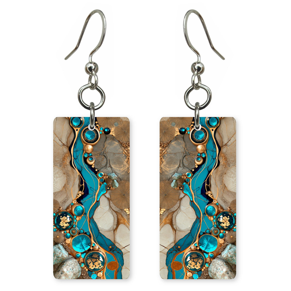 Gilded Teal Treasure Earrings | FWX2392