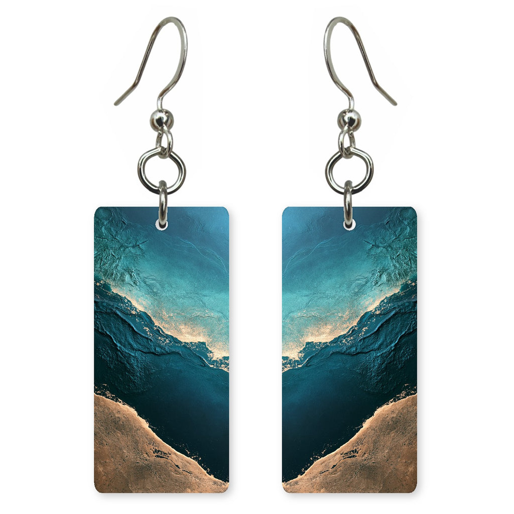 Deep Teal Sand Awe Earrings | FWX2394