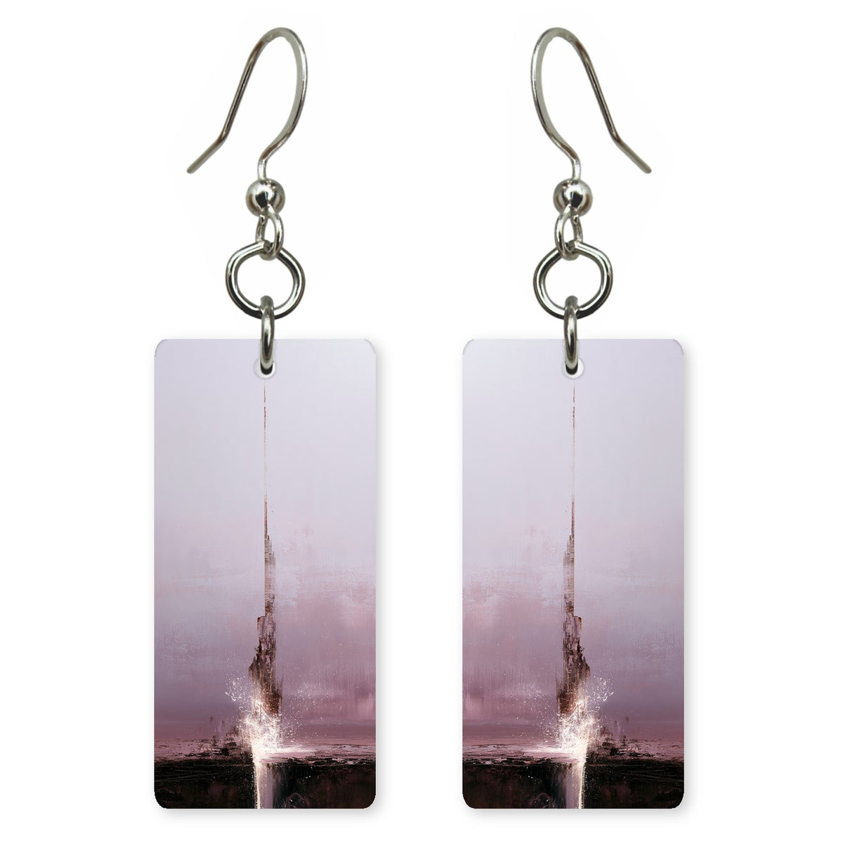 Mauve Charcoal Rupture Earrings | FWX2440