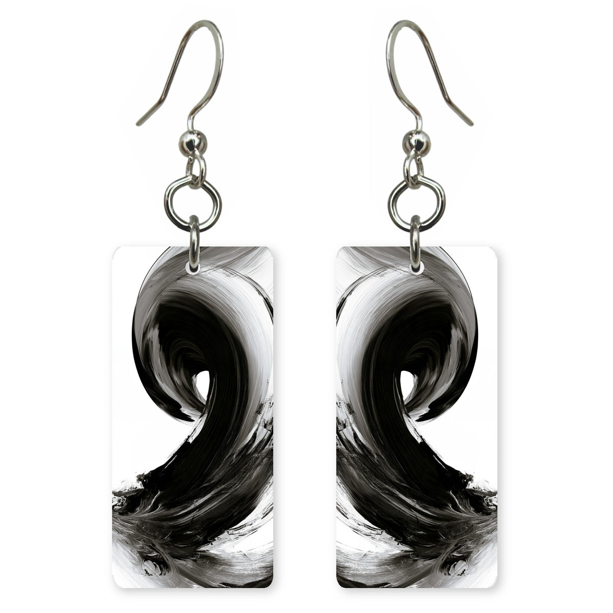 Monochrome Swirl Whirlwind Earrings | FWX2448