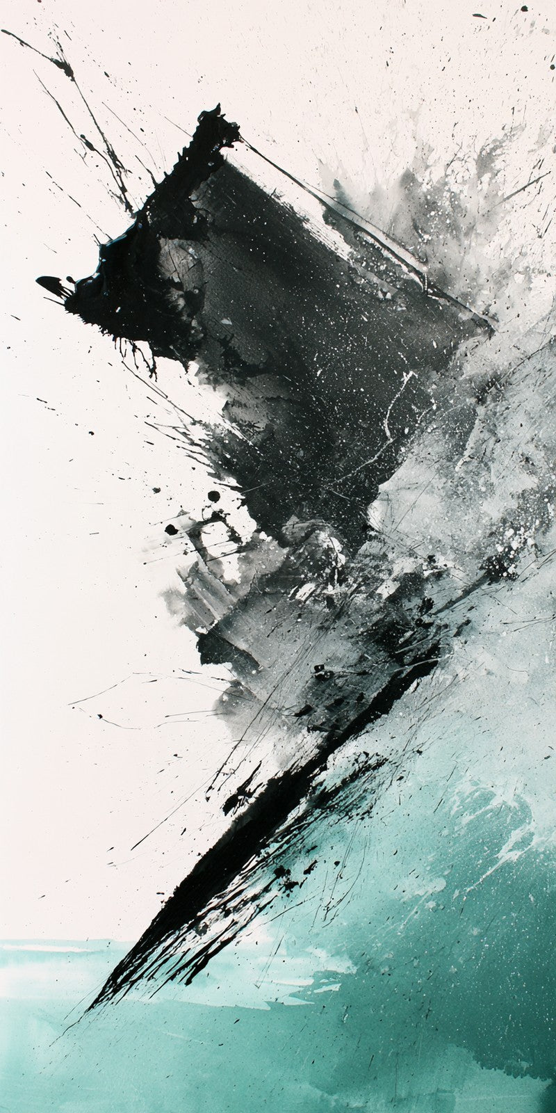 Charcoal Teal Shattering Earrings | FWX2450