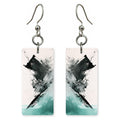 Charcoal Teal Shattering Earrings | FWX2450