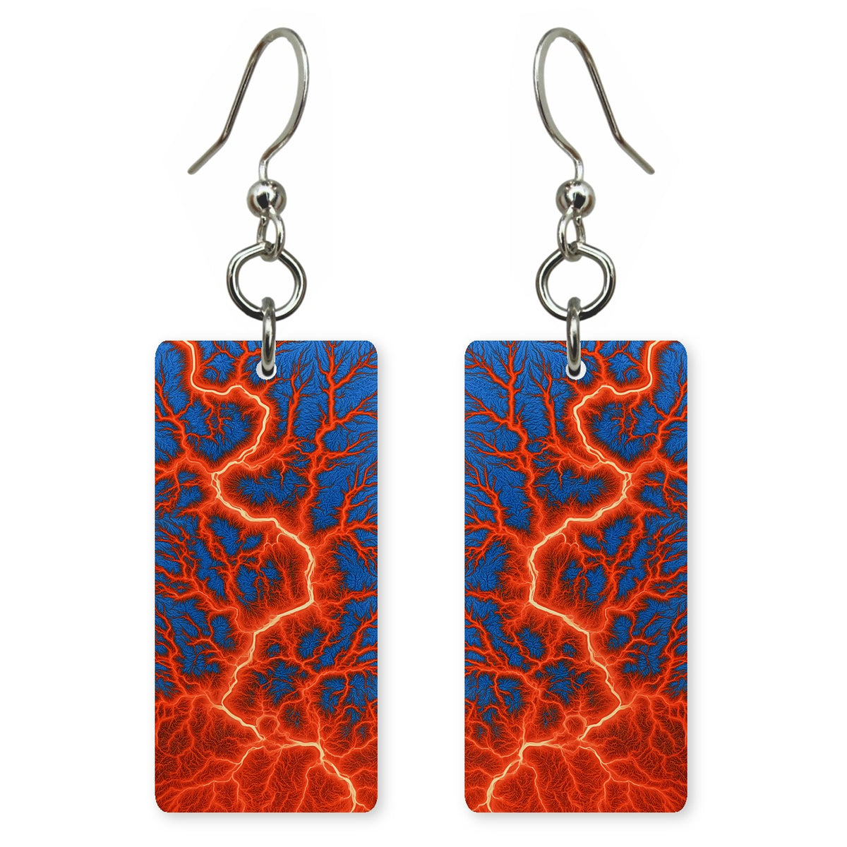 Scarlet Cobalt Fury Earrings | FWX2452