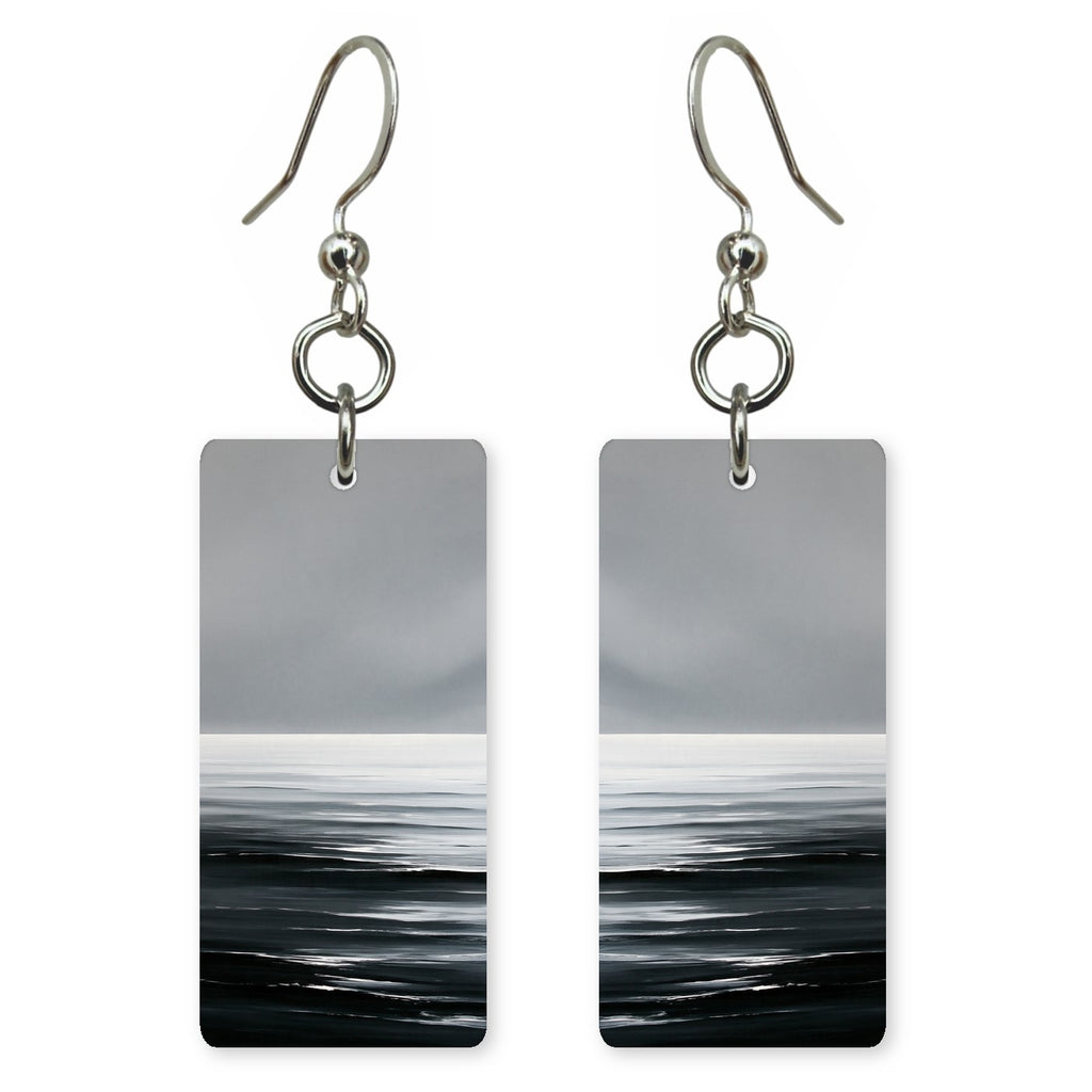 Gray Steel Somberness Earrings | FWX2461