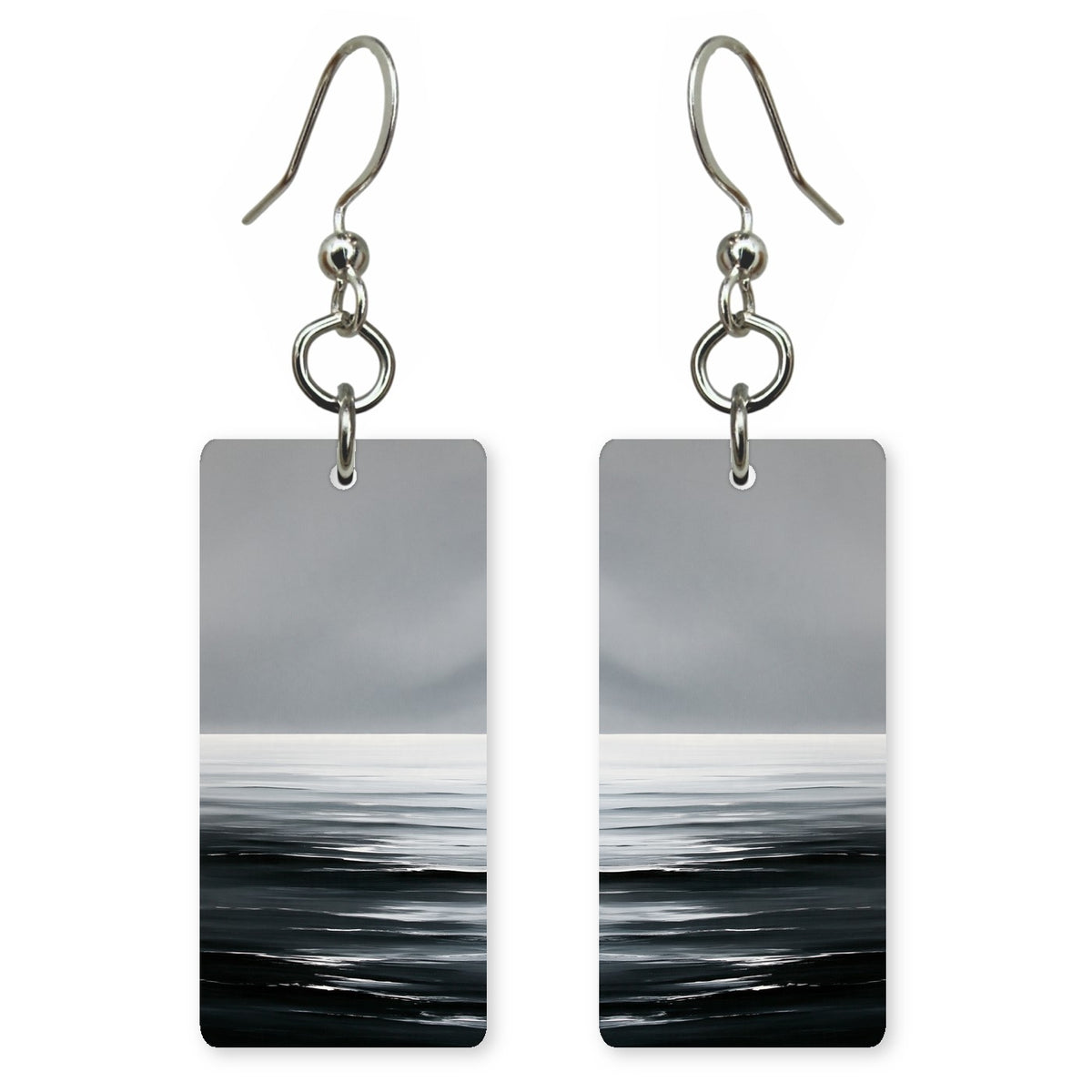 Gray Steel Somberness Earrings | FWX2461