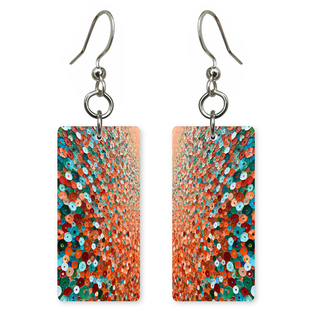 Teal and Tangerine Delight Earrings | FWX248