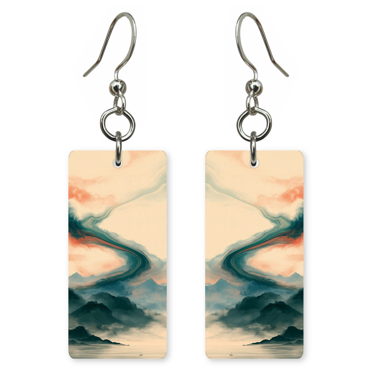Teal Apricot Unfolding Earrings | FWX2493