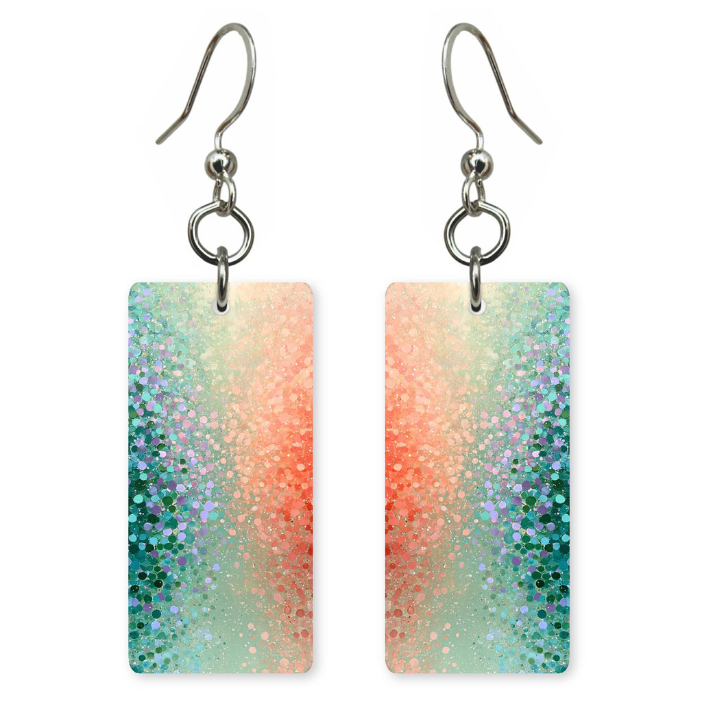 Mint Peach Sparkle Earrings | FWX2520