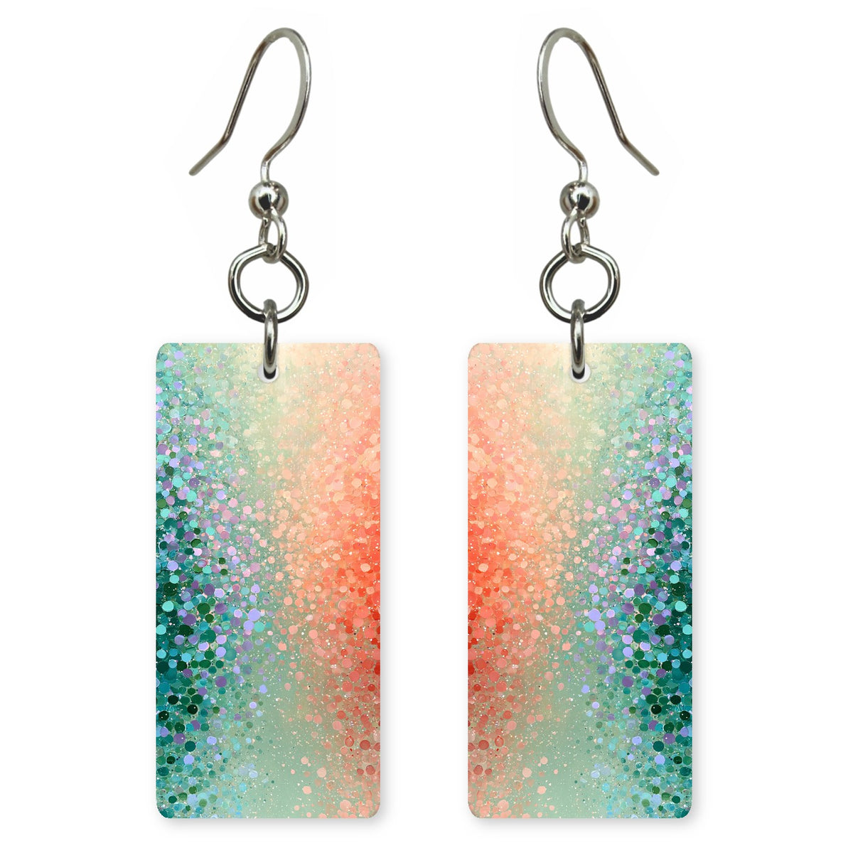 Mint Peach Sparkle Earrings | FWX2520
