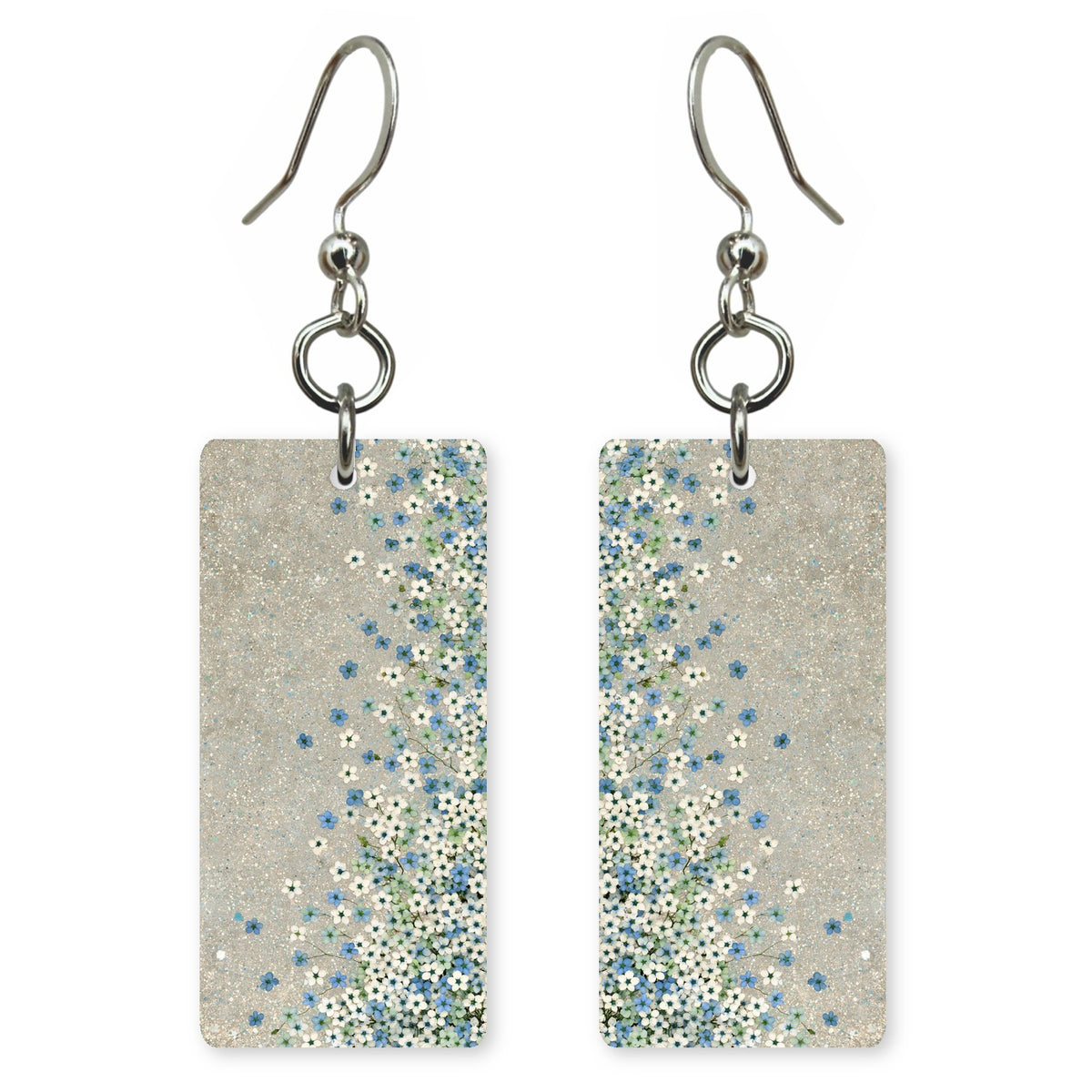 Grey and Periwinkle Remembrance Earrings | FWX252