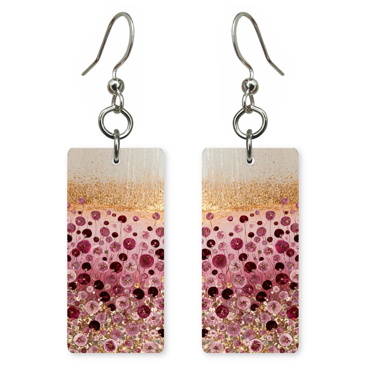 Plum and Gold Peace Earrings | FWX271
