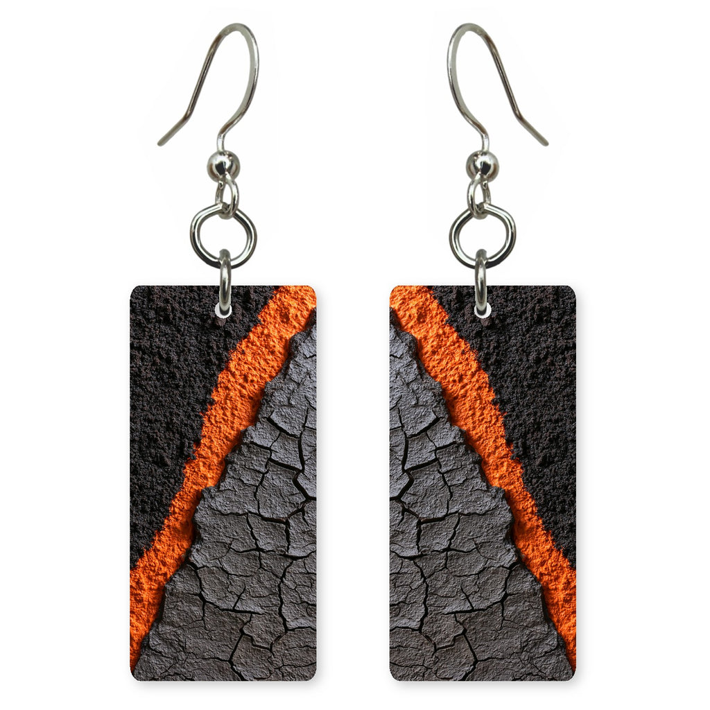 Obsidian and Orange Fury Earrings | FWX275
