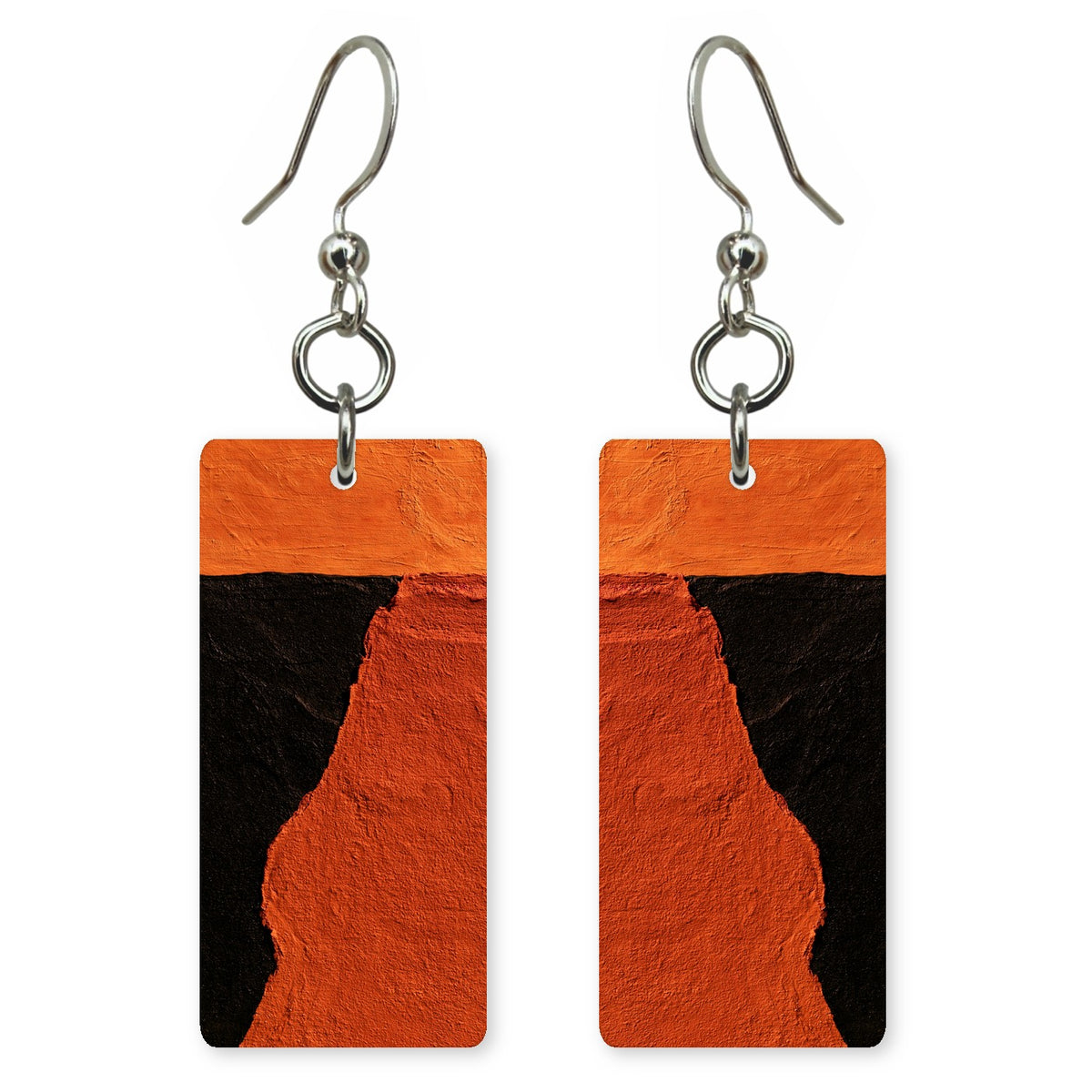 Orange Boldness Over Black Earrings | FWX282