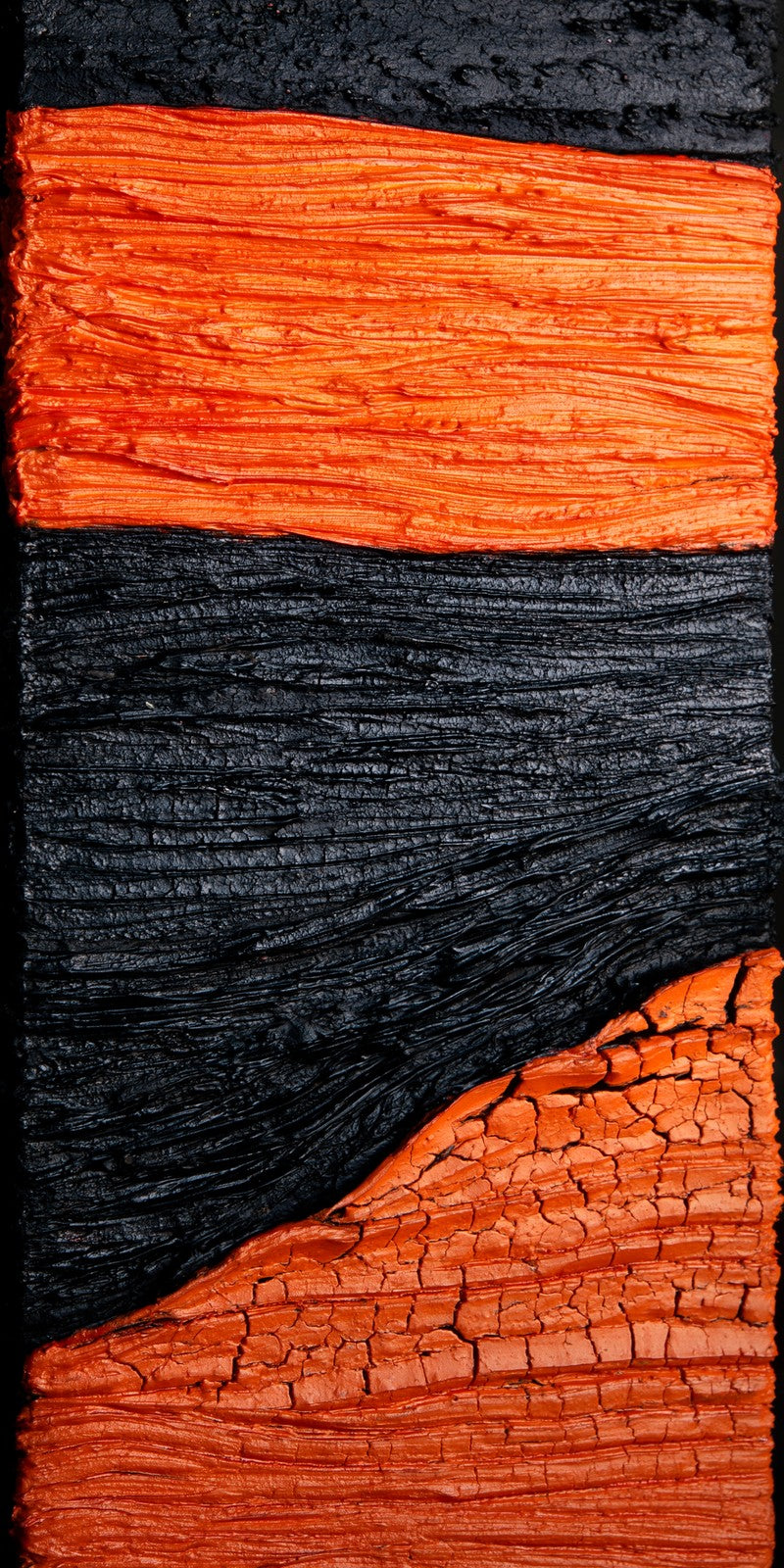 Charcoal and Orange Burden Earrings | FWX286