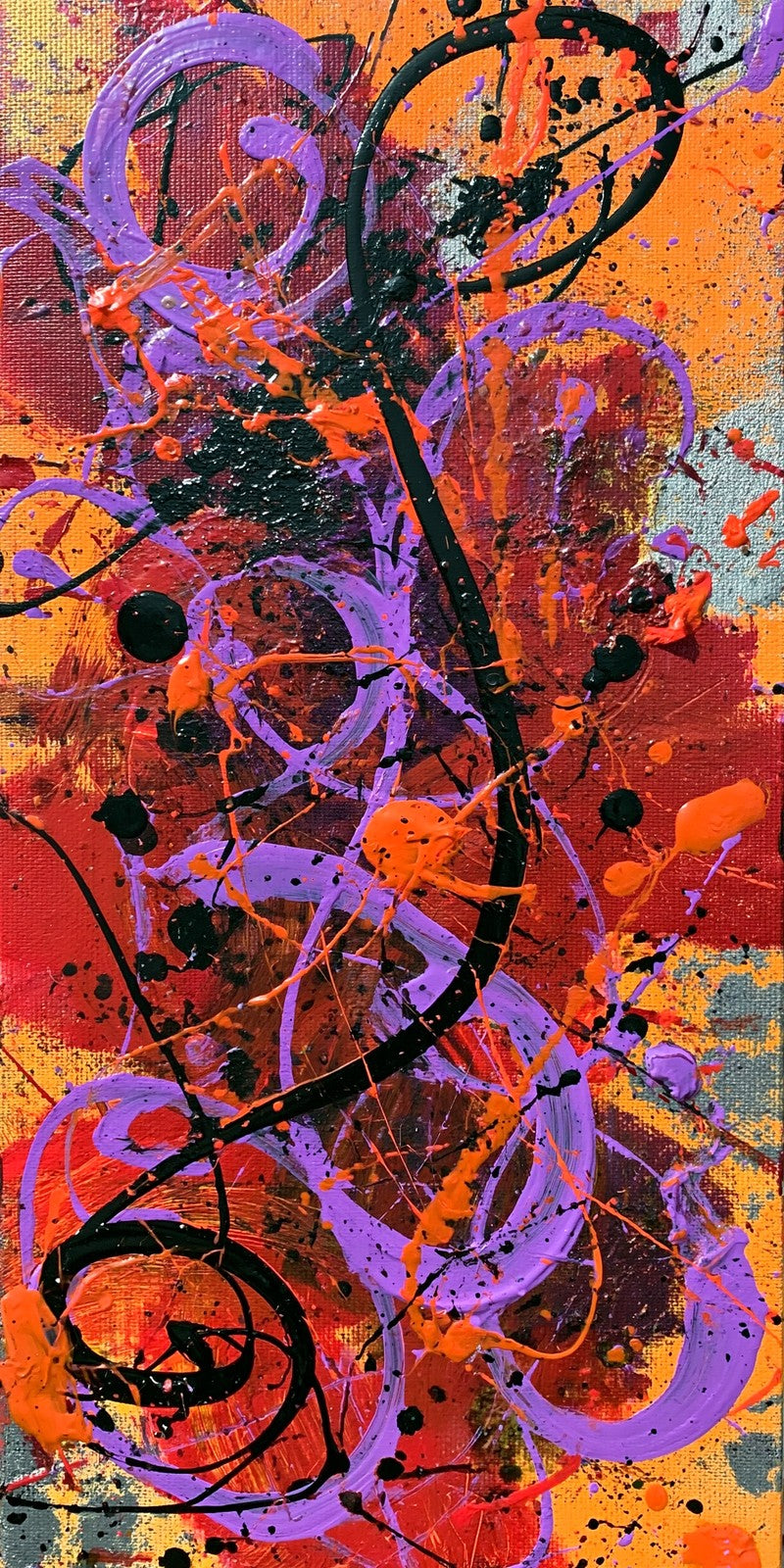Frenzy in Violet and Orange Earrings | FWX300