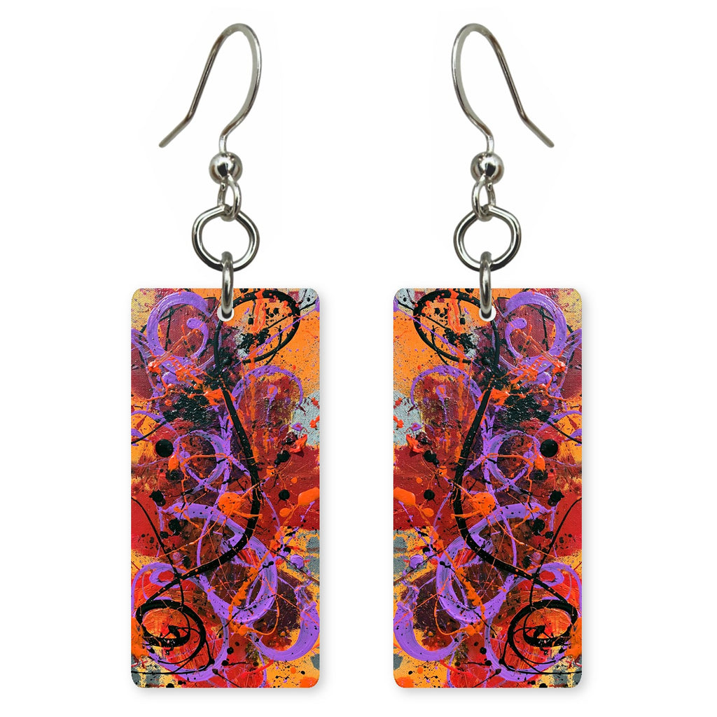 Frenzy in Violet and Orange Earrings | FWX300