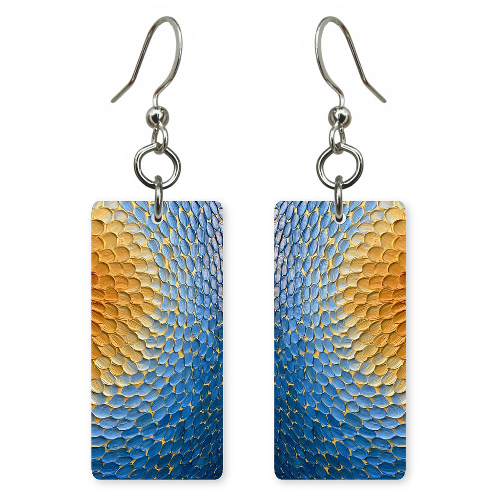 Cobalt Relief Meets Amber Earrings | FWX318