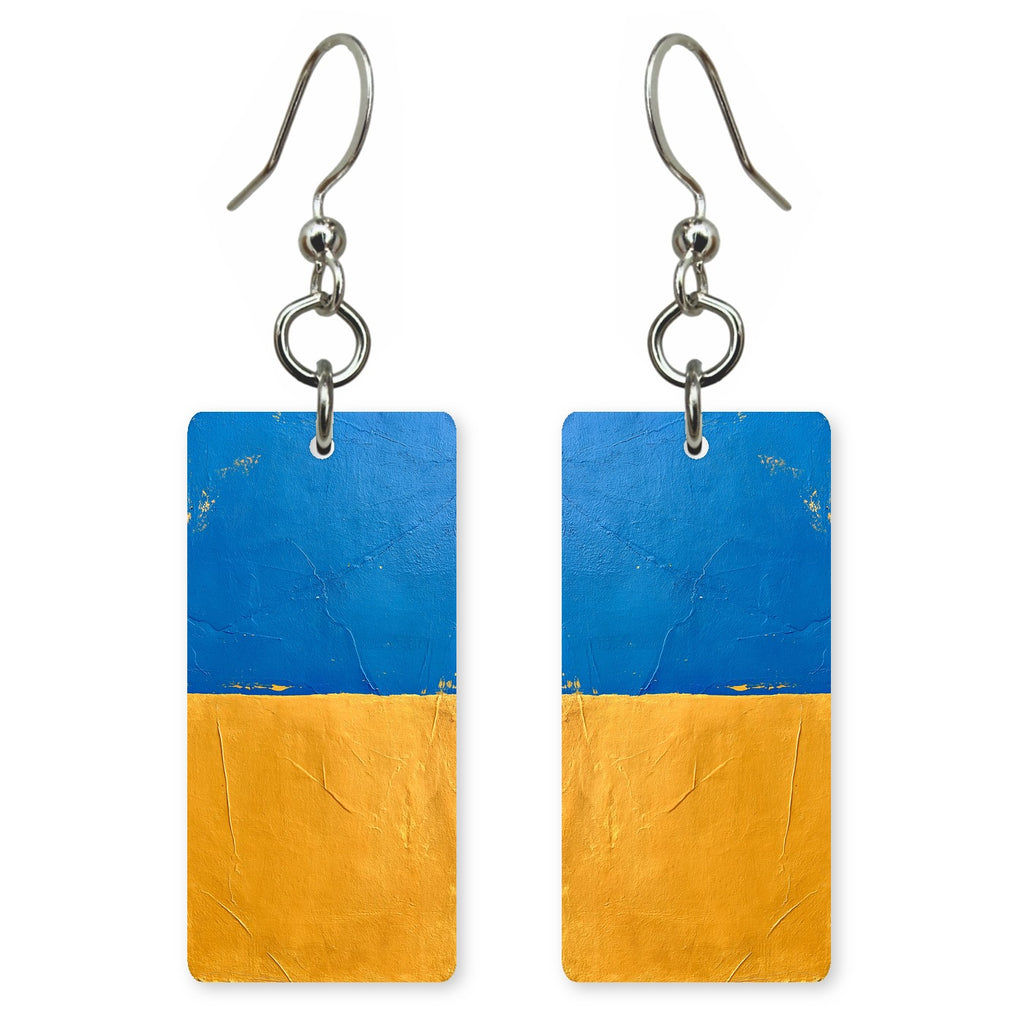 Cobalt Steadiness Over Ochre Earrings | FWX329