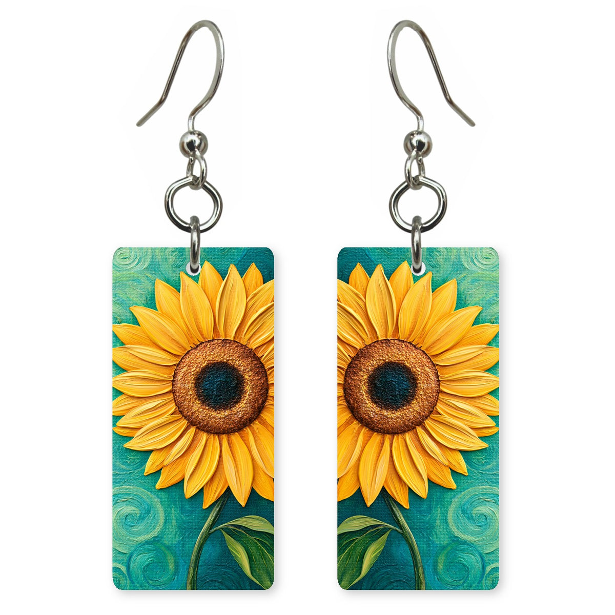 Yellow Pride on Turquoise Earrings | FWX406