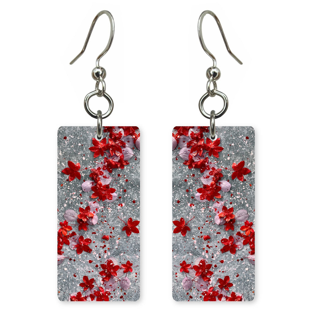 Red Persistence on Stone Earrings | FWX490
