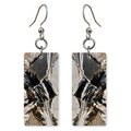 Charcoal and White Conflict Earrings | FWX494