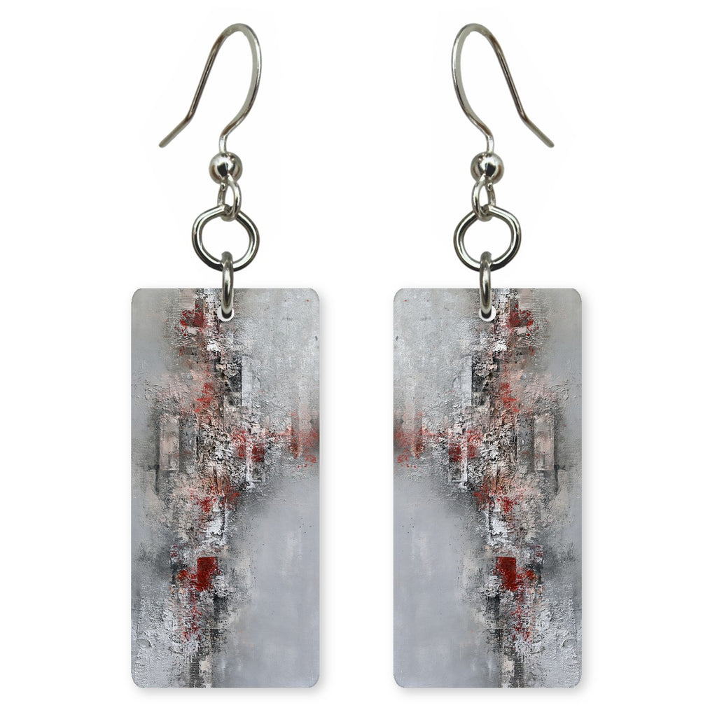 Grey and Crimson Remembrance Earrings | FWX498