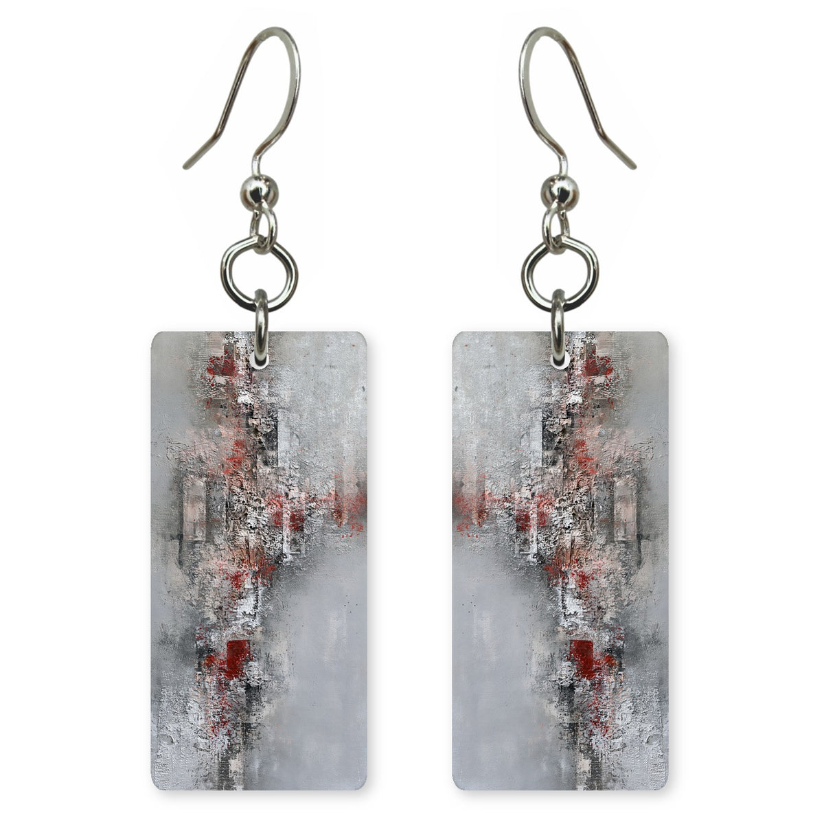 Grey and Crimson Remembrance Earrings | FWX498