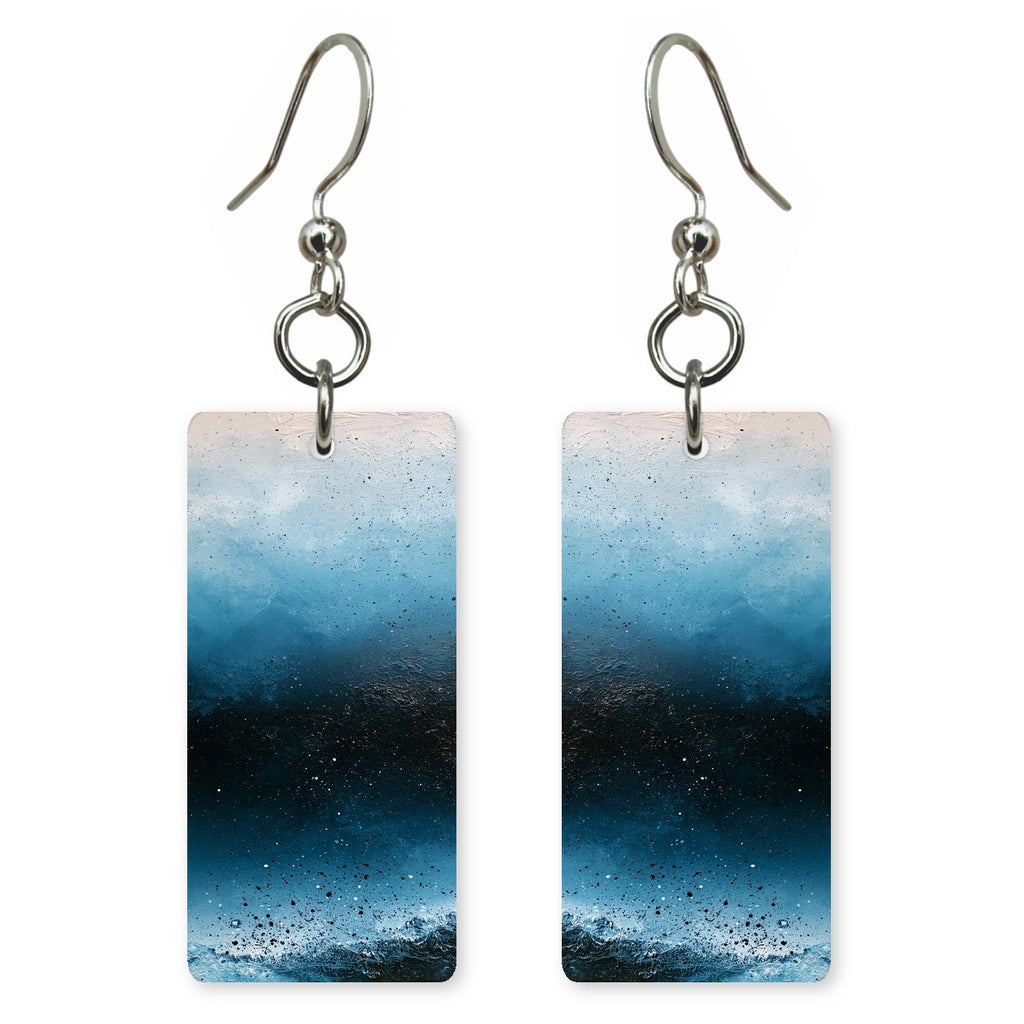 Deep Teal Pensive Night Earrings | FWX500