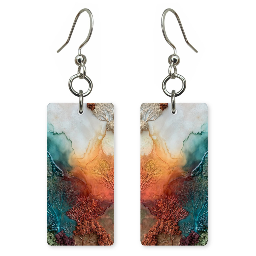 Teal Awakening Meets Amber Earrings | FWX505