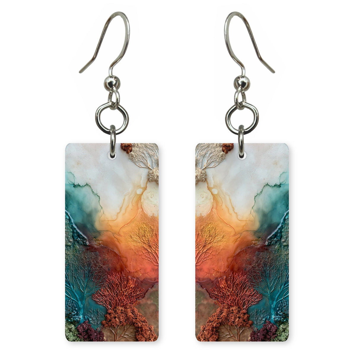 Teal Awakening Meets Amber Earrings | FWX505