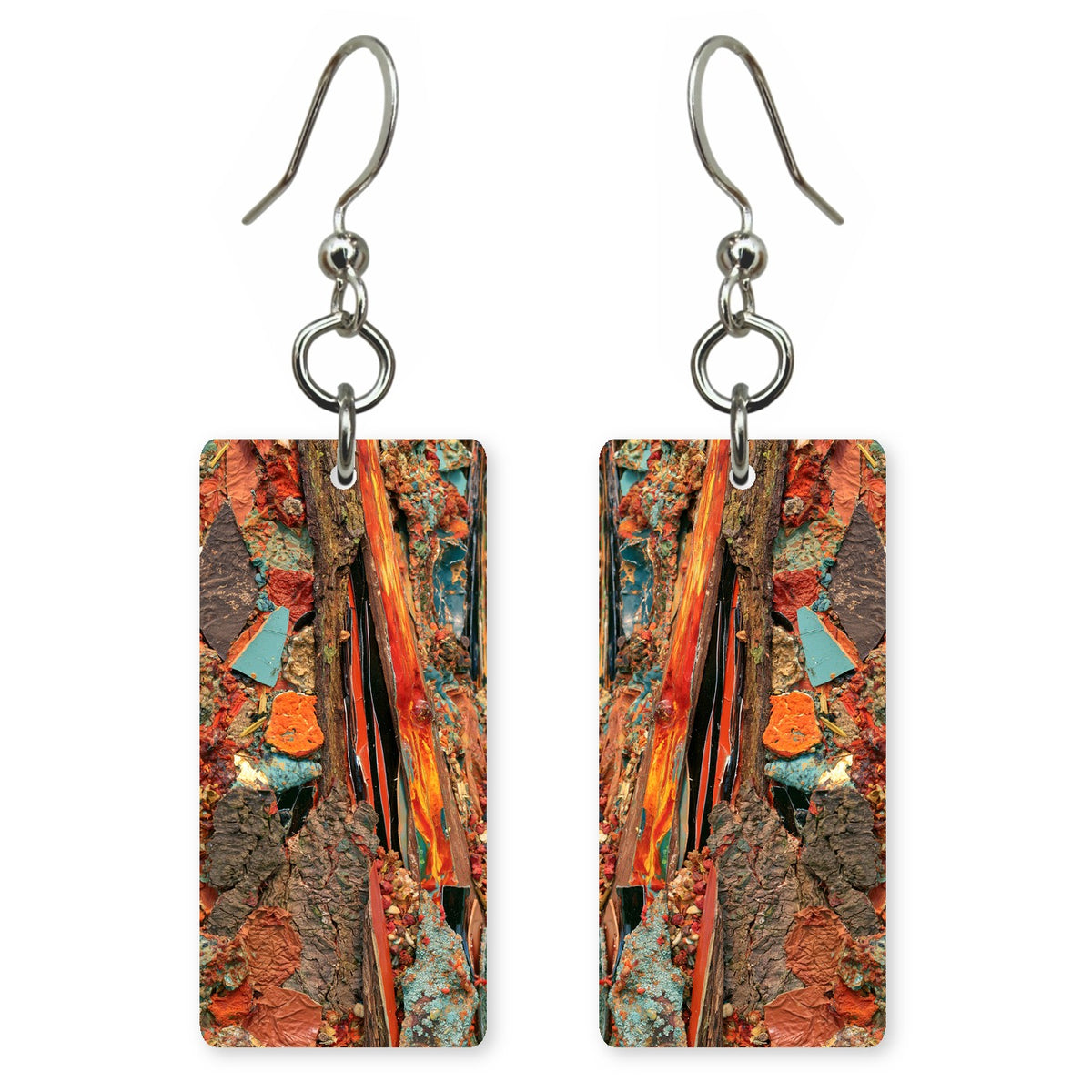 Turmoil in Rust and Teal Earrings | FWX506