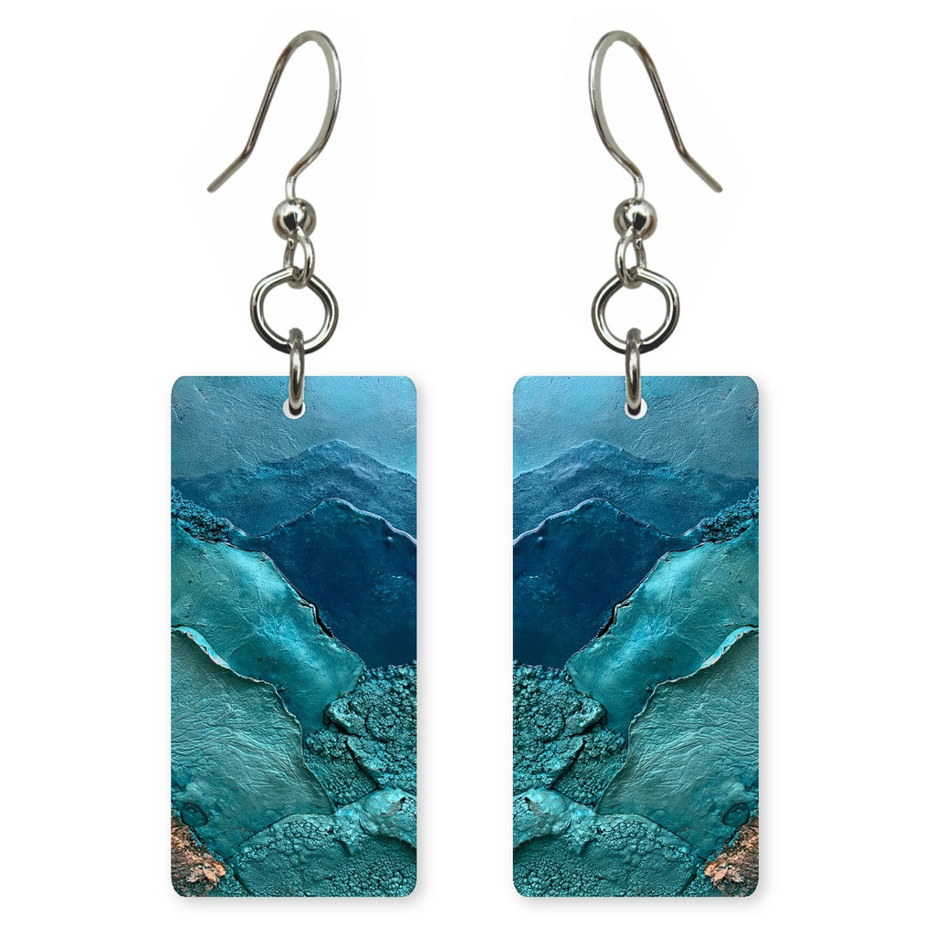 Teal Spaciousness Open Earrings | FWX515