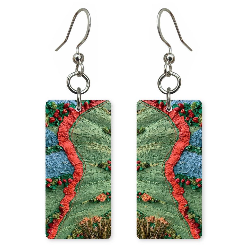 Crimson Belonging in Green Earrings | FWX541