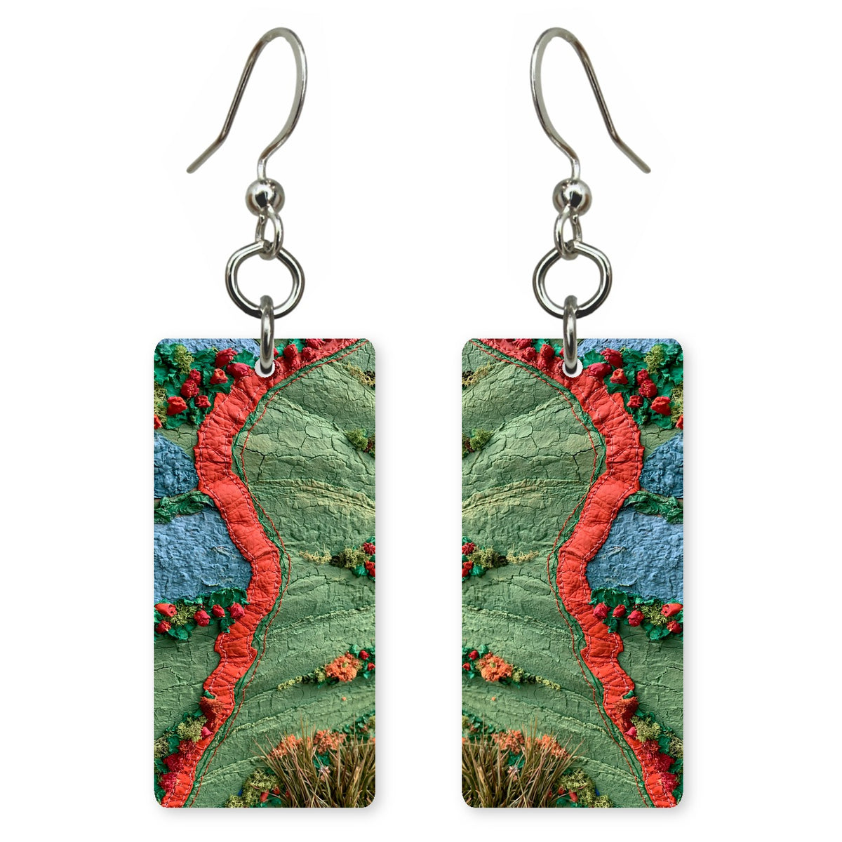 Crimson Belonging in Green Earrings | FWX541