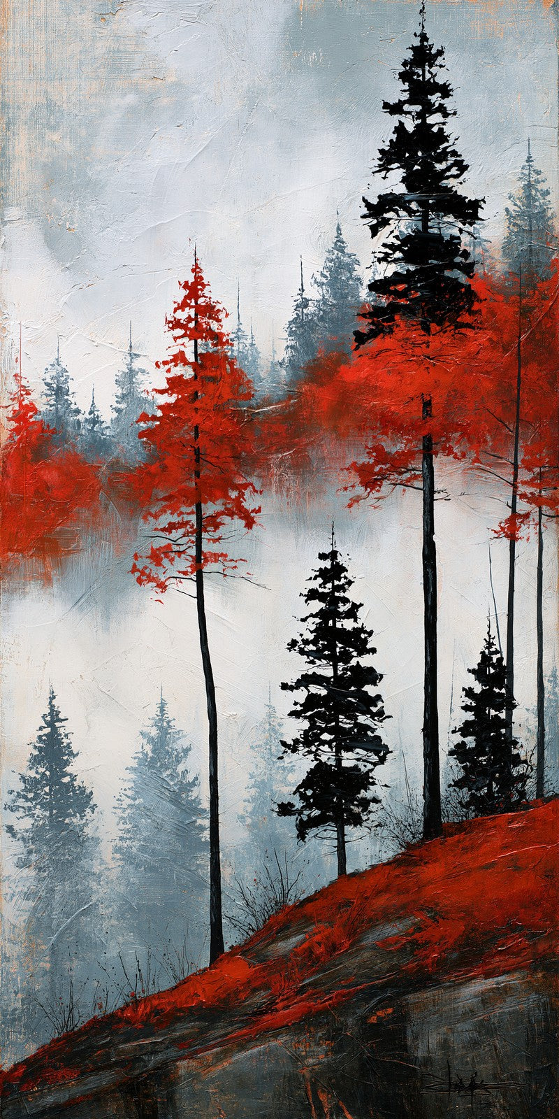 Red Solitude Standing Earrings | FWX544