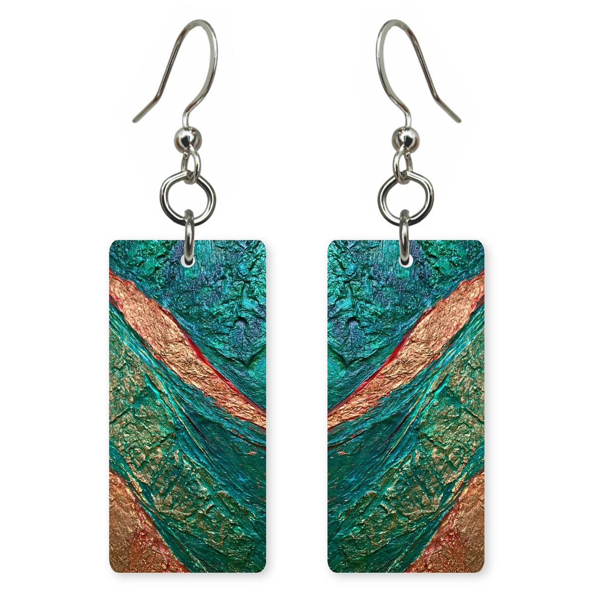 Copper and Teal Courage Earrings | FWX547